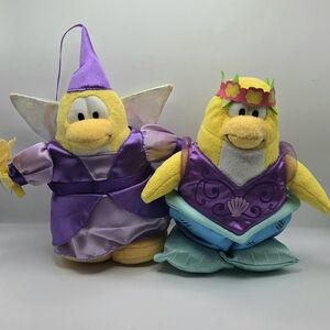 Set Of Two Disney Club Penguin Stuffed Toys - Mermaid and Wizard